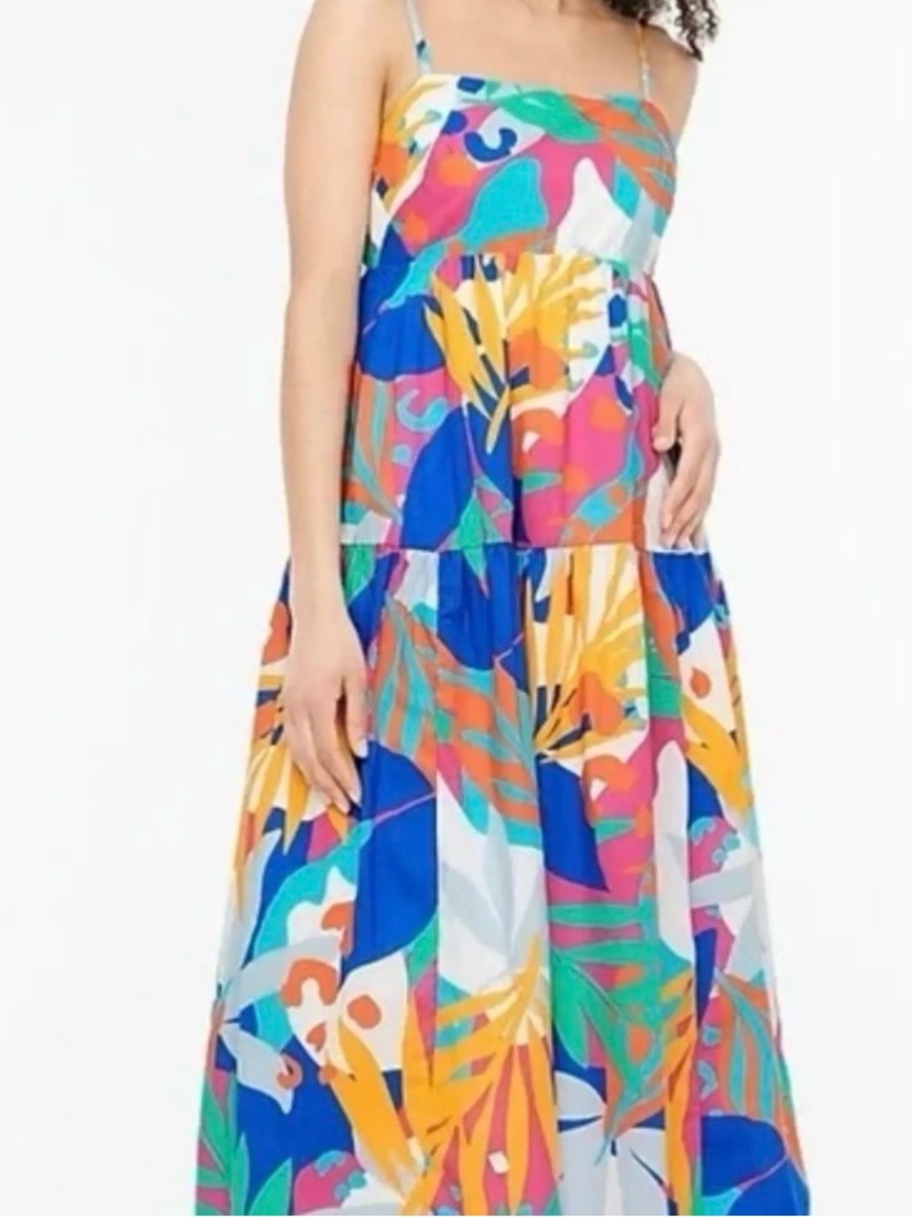 JCrew tie back tropical print sundress with zipper closure 
Size 10